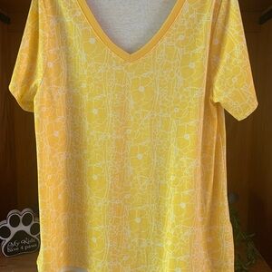 LuLaRoe Sunny Yellow Floral Tee